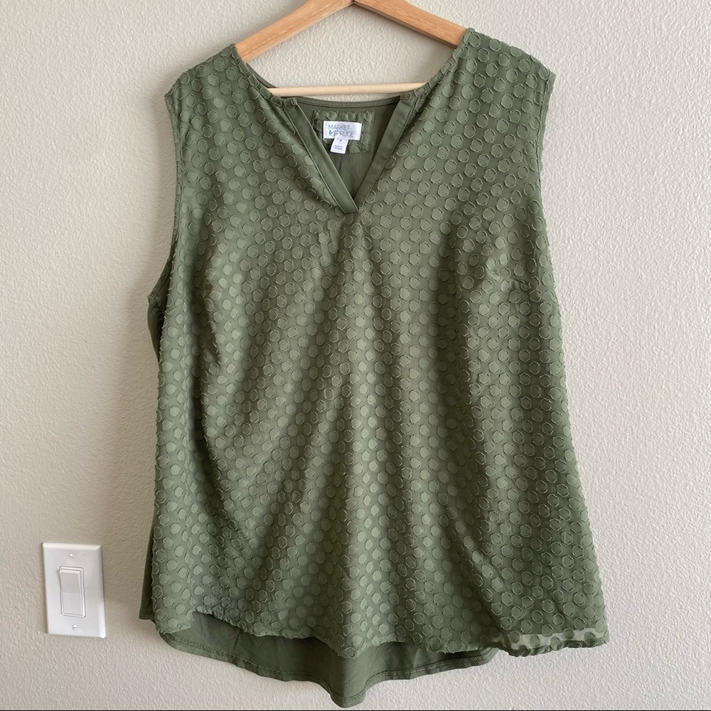 Market & Spruce 2x Blouse Sleeveless Green